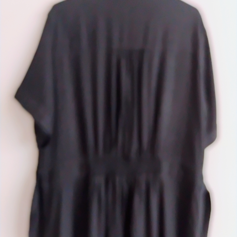 Anthropologie Black Janae Maxi Dress Lined Linen Blend Pockets Brunch Tea 3X - Picture 7 of 16